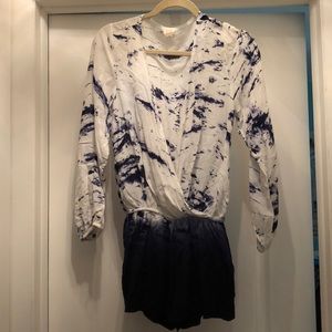 Tie-dye romper with long sleeves